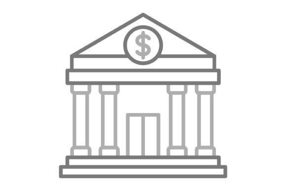 Bank Greyscale Line Icon: Clean, Professional Design Assets