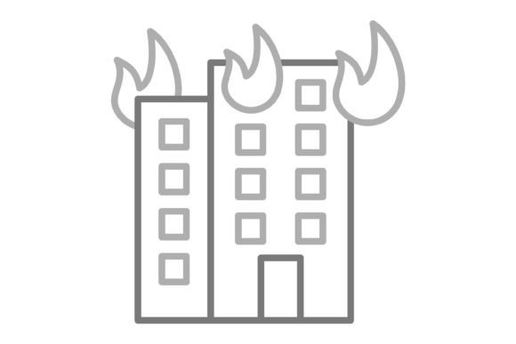 Building Fire Greyscale Line Icon: A Versatile Asset for Your Design Toolkit
