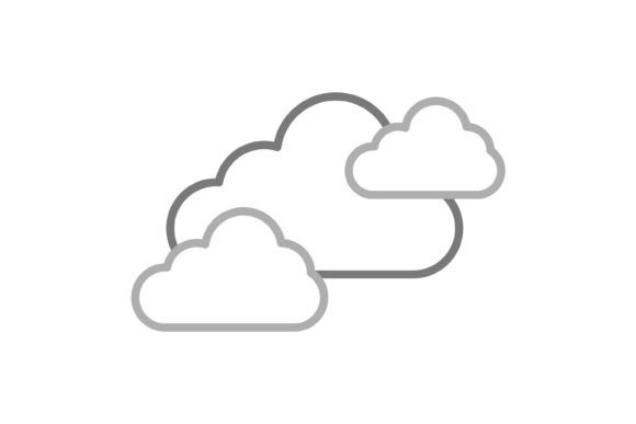 Clouds Greyscale Line Icon: A Versatile Design Asset for Modern Projects