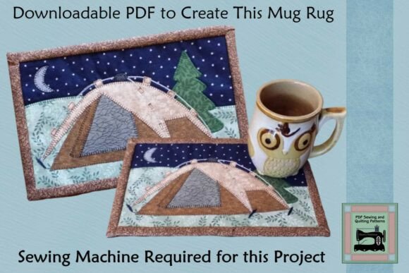 Create a Cozy Camping Mug Rug with This Easy PDF Pattern