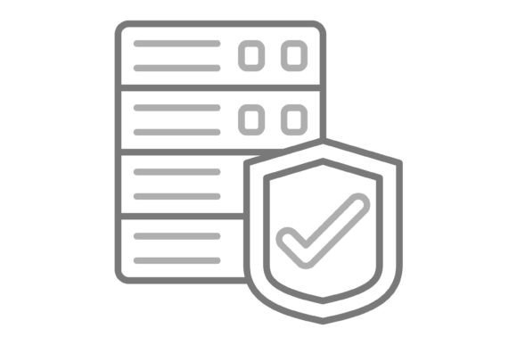 Essential Data Protection Greyscale Line Icon for Digital Security