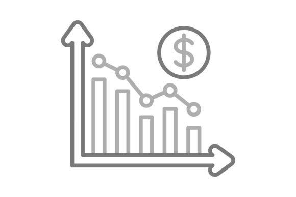 Grow Down Greyscale Line Icon: A Versatile Design Asset