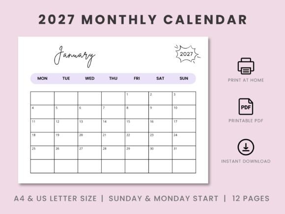 Master Your 2027 Schedule with a Landscape Calendar