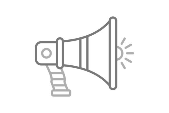 Megaphone Greyscale Line Icon: Your Go-To for Clear Visuals