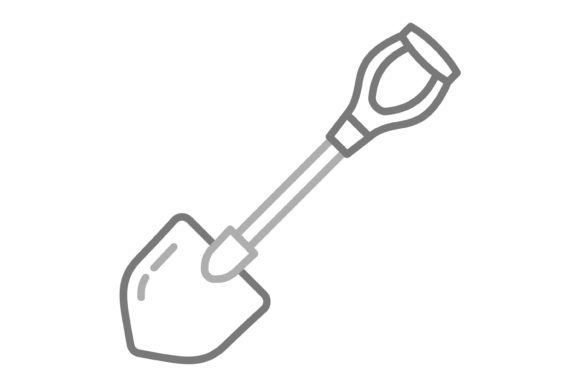 Practical Design Power: The Shovel Greyscale Line Icon