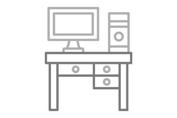 Streamline Your Visuals with Workplace Greyscale Line Icon